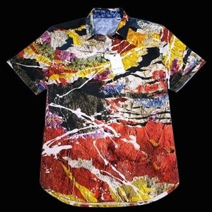 NEW Robert Graham Abstract Colorful XL Short Sleeve Classic Sport Shirt